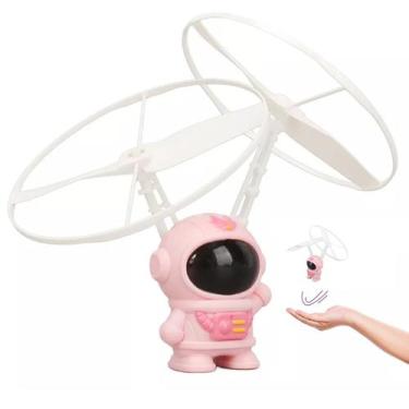 Imagem de Mini Drone Astronauta Boomerang Helice Voador LED USB Bateria Recarreg