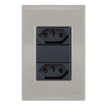 Imagem de Conjunto 2 Tomadas 20A - Tramontina Liz Fendi / Grafite