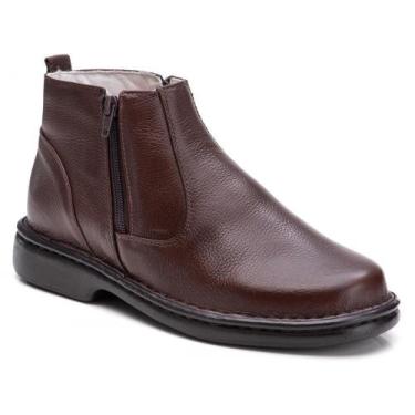 Imagem de Bota Masculina Couro Leve Casual Zíper Conforto Dia a Dia - Ranster, 4