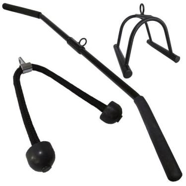 Imagem de Kit puxadores crossover costa triângulo e corda triceps - Famamultisho