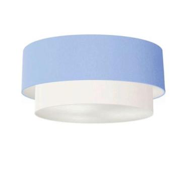 Imagem de Plafon Para Quarto Cilíndrico SQ-3064 Cúpula Cor Azul Bebê Branco - Vi