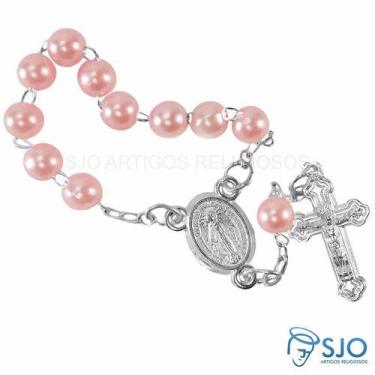 Imagem de 500 Tercinhos Rosa com Pérolas para Lembrancinhas - SJO Artigos Religi