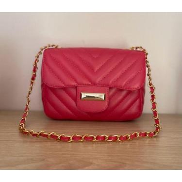 Imagem de Bolsa pequena mini feminina lateral ombro tiracolo alça corrente - MAN