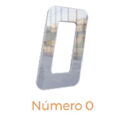 Imagem de Numero adesivo 0 Ouro escovado 130 mm - Aluminio Leve - Metalmidia