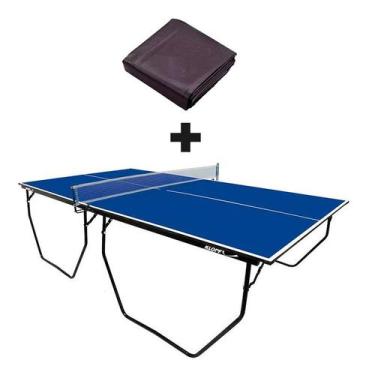 Imagem de MESA DE PING PONG COM RODAS, SUPORTE E REDE MDF 15mm 1009 KLOPF + Capa