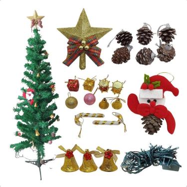 Imagem de Kit Enfeites Natalinos Para Árvore De Natal Pisca Led 220V
