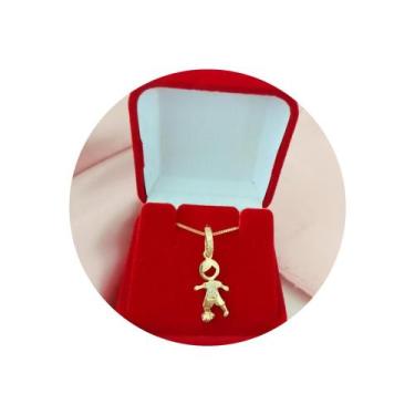 Imagem de Gargantilha Pingente Menino Filho Com Bola Folheado A Ouro - Joias Dan