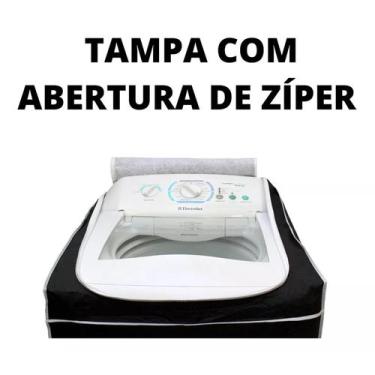 Imagem de CAPA DE MÁQUINA COM ZÍPER IMPERMEÁVEL 100% PVC Flanelado 8kg á 12kg Br