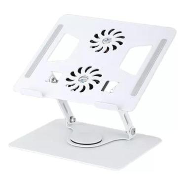 Imagem de Suporte Mesa Base Notebook Regulável Postura 360 Com Cooler Branco  - 
