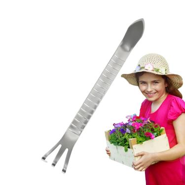 Imagem de Bohany Ancinho de mão de aço inoxidável, ancinho de mão de jardim, Ferramentas cultivadoras de aço inoxidável Ancinho manual multiuso, Ferramentas manuais de jardinagem portáteis, ancinhos manuais