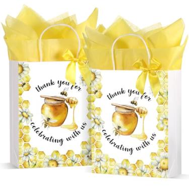 Imagem de Seajan Pacote com 24 sacos de chá de bebê de 26 x 21 cm, animais safári selva, sacolas de lembrancinhas de tamanho médio com alça para chá de bebê, festa de revelação de gênero de aniversário infantil