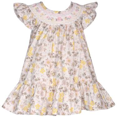 Imagem de Bonnie Jean Vestido feminino com estampa floral, Cinza, 4 Anos