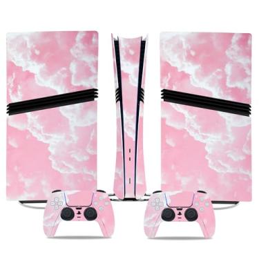 Imagem de Capa de console para PS5 Pro, capa adesiva para controle PS5 Pro, película protetora de vinil para edição digital (rosa)