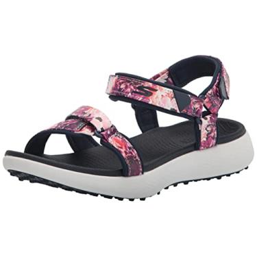 Imagem de Skechers Sandália de golfe feminina 600 Spikeless, Azul-marinho/multitrópicos, 11