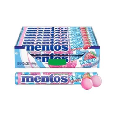 Imagem de Mentos Drops Tubo Cx 600g c/16un Escolha o Sabor - Perfetti, Yogurte c