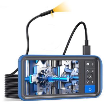 Imagem de 5m,HYZHANHONG Lâmpada equipada câmera endoscópio, endoscópio de 8mm, 4,5 polegadas LCD tela de alta definição digital câmera de detecção, IP67 impermeável, adequado para dutos e paredes