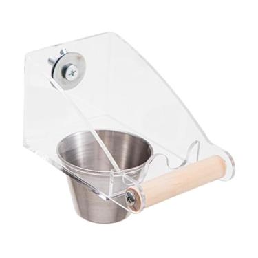 Imagem de Fenteer Parrot alimentador de pássaro alimentos tigela de copo fácil de limpar destacável assistir a gaiola de pássaro Distribuidor de água para para, S 1