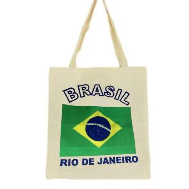 Imagem de Bolsa Ecobag  100% algodão Estampa BRASIL - CARIOCA MAIS