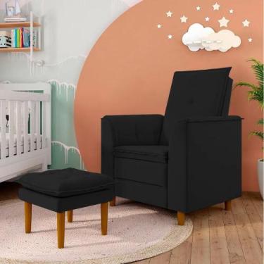 Imagem de Poltrona de Amamentação Quarto Infantil com Puff Kate Pés Palito Velud