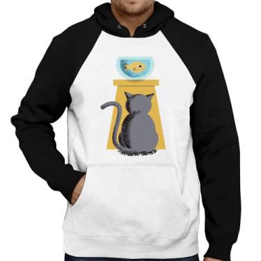 Imagem de Moletom Gato e Aquário - Foca na Moda, Branco, Preto, M