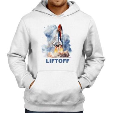 Imagem de Moletom Liftoff: Lançamento do Ônibus Espacial - Foca na Moda, Branco,