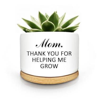 Imagem de Lasimfa Presentes para mães da filha e filho, vasos de cerâmica para suculentas, vasos de plantas de cacto para mãe, para mãe, presente de agradecimento para mãe, presente de aniversário para mãe (sem