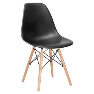 Imagem de Cadeira Charles Eames Eiffel Dkr Wood  Design Preta - UNIVERSAL MIX
