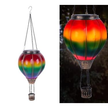 Imagem de Lanterna Solar de Ballão de Aro quente com Tenedor de Candelas,Ballões Solares de Aro quente pendurados decorativos para Patio de Liga de Jardão (A)