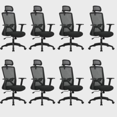 Imagem de Kit com 8 Cadeiras para Escritório Presidente NR17 Office Dallas