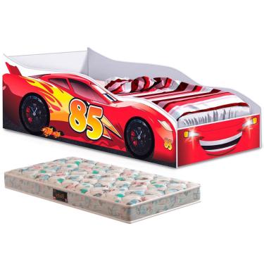 Imagem de Cama Carro com Colchão McQueen Vermelho