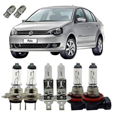 Imagem de Kit Lâmpadas Originais 3200K VW Polo Alto Baixo Milha + T10 - Autovex 