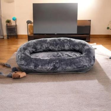 Imagem de Puff Grande Área Descanso Ninho De Dormir Sofá Cama Adulto (PRETO)