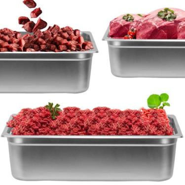 Imagem de Cuba Inox Sorvete Quente Frio Açougue Restaurante 1/1x150 Kit 3 Unidad