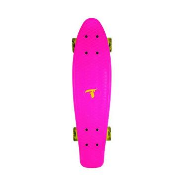Imagem de Skate Traxart Mini Cruiser Pink Com Rodas de Led 59 mm