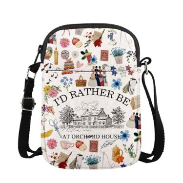 Imagem de MAOFAED Presente inspirado no livro literatura, I'd Rather Be At Orchard House, bolsa tiracolo para leitor ávido, mercadoria de livros, Rather in Orchard