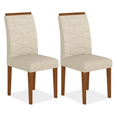 Imagem de Kit 2 Cadeiras Estofadas Everest Comfort Freijó/suede Bege - M.a Freijó/suede Bege