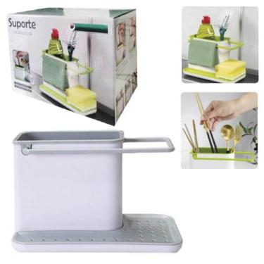 Imagem de Suporte Organizador de Pia Bancada Porta Detergente Esponja Pano Sabão