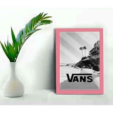 Imagem de Genérico, Quadro Decorativo Vs Praia Sala Escritório +Vidro 33x25 A4 Cor:Rosa