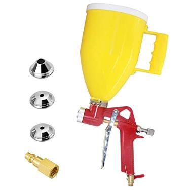 Imagem de Joywayus Pistola de pulverização Air Hopper com pulverizador de pintura de gesso de 4,0 mm/6,0 mm/8,0 mm, amarelo, 1,9 litros, reto