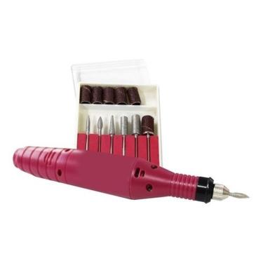 Imagem de Lixadeira Elétrica Unha Profissional Lixa Motor Bivolt Rosa