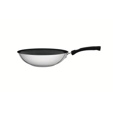 Imagem de Wok Tramontina Solar Silicone 28 Cm 3,3l Aço Inox Com Fundo Triplo E Antiaderente Tramo...