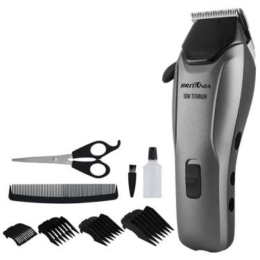 Imagem de Maquina De Cortar Cabelo Britania Bcr18t Titanium 18 Watts 220v ~ 50/60 Hz - Cinza/preta