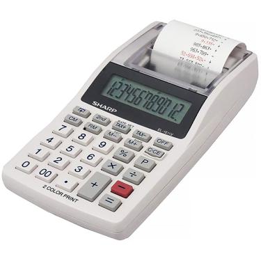 Imagem de Calculadora Com Impressora Sharp El-1611v A Pilha - Branca