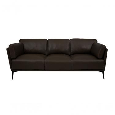 Imagem de Sofá De Couro Lexus 3 Lugares Marrom - Mempra