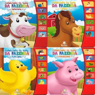 Imagem de Coleção Livros Sonoros - Conhecendo Os Sons Da Fazenda 4 Vol - Kit de 