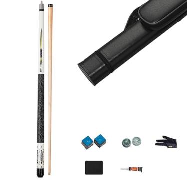 Imagem de Taco de Sinuca CQBXRD - 1/2 Estrutura em Madeira de Bordo, 147 cm (58 pol.), Cabeça 10-13 mm (Tacos de bilhar e acessórios+ barril de tacos, 10mm)