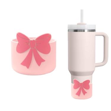 Imagem de AXMCCH Capa protetora de silicone para botas Stanley de 7,5 cm para Stanley 340.2-1,134.0 g, capa de manga inferior de garrafa antiderrapante (rosa)