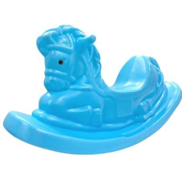 Imagem de BE PLACE KIDS Cavalinho de Balanço Azul Bebê Brilhante, Gangorra Infantil