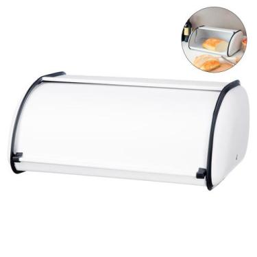 Imagem de Porta Pão Branco Caixa Metal Guarda Pães Pão De Queijo Bolo - PGB