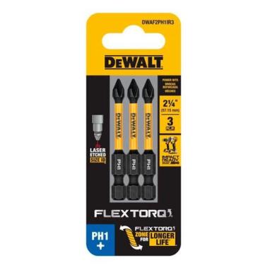 Imagem de Kit Bits de Impacto Ph1 Flextorq 5,7cm Dewalt DWAF2PH1IR3